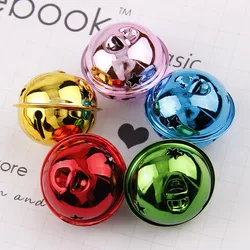 10-50Pcs 40mm Iron Christmas Bell Colorful Jingle Pendant For DIY Craft Material Ornament Making Supplies Xmas Decoration