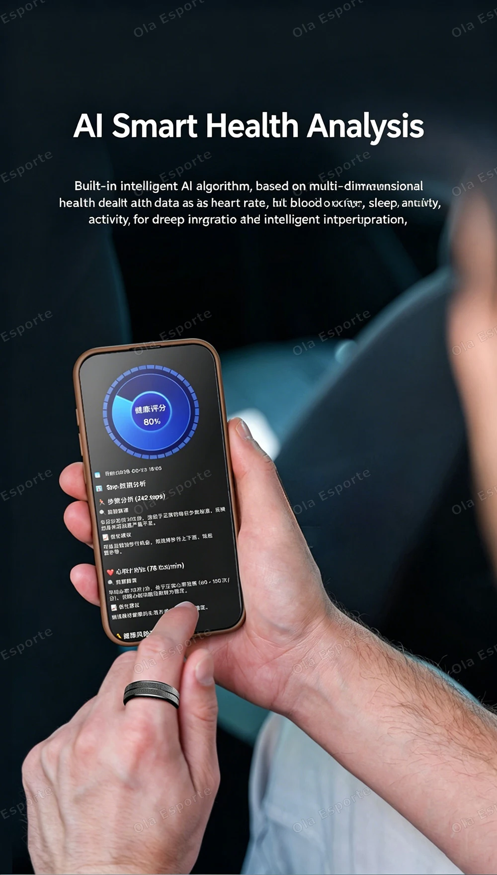 5ATM Waterproof Smart Ring for Health Monitoring description 9