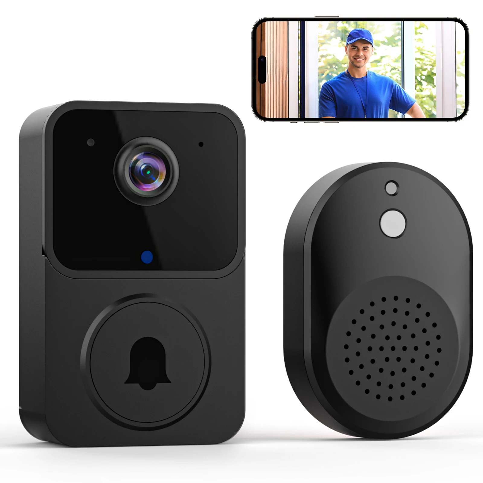 Wireless Doorbell WiFi Outdoor HD Two Way Audio Home Monitor Security Door Bell Camera IR Night Vision Smart Home Doorbell