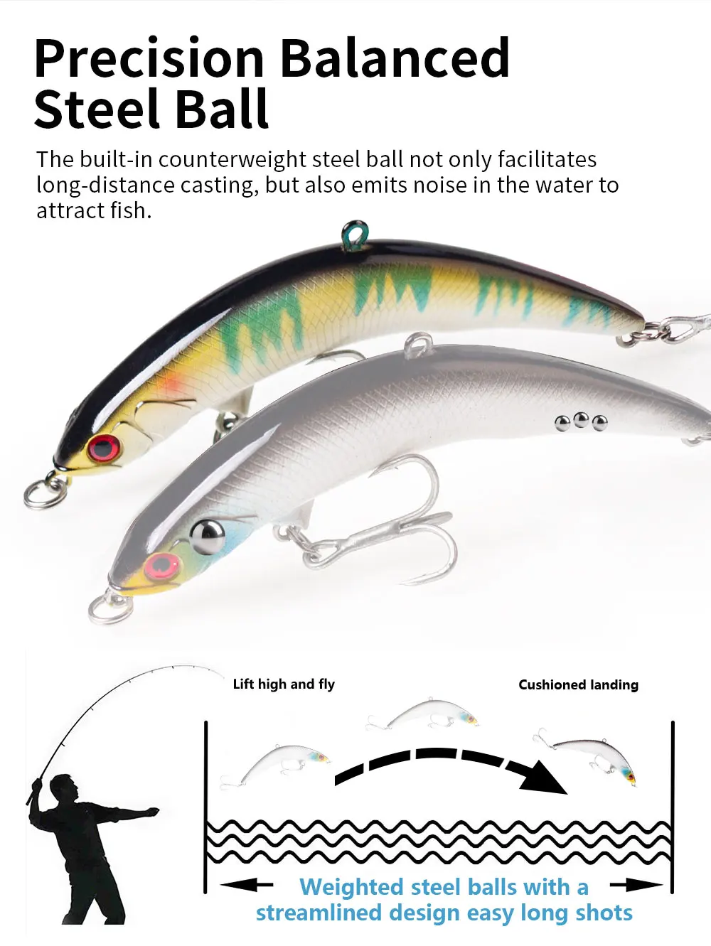 Hanlin 8,5 cm 7g gebogener Bleistift köder Top water Swimbaits schwimmende Kunststoff Hart körper Minnow Wobble Angel köder für Hecht Bass Tackle – Detail 5
