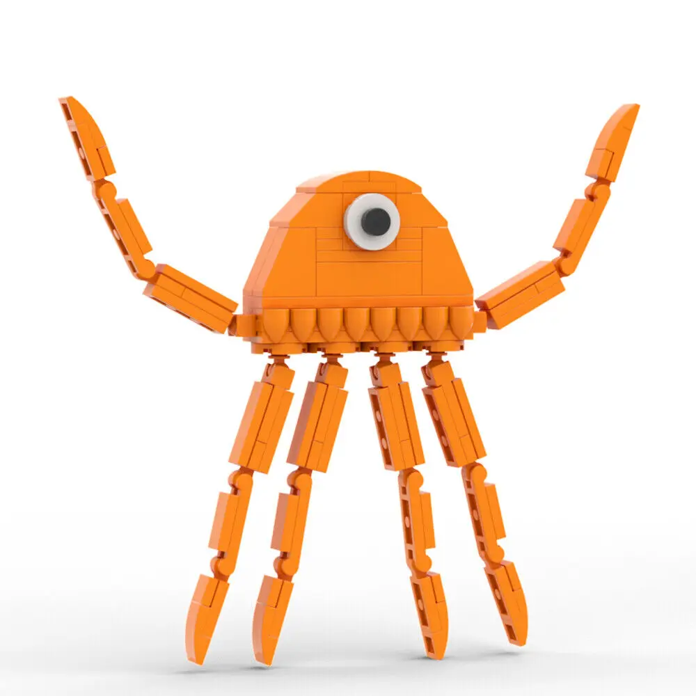 Orange Jellyfish Monster Micro Version 97 Pieces from Video Game MOC Build