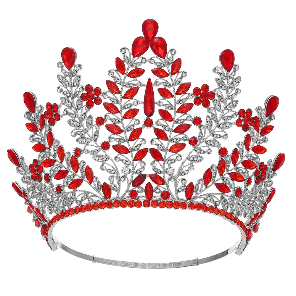 Große königliche Kristall-Haarkrone, Braut-Tiaras, Königin-Kopf, Schmuck, Festzug, Abschlussball, Diadem, Kopfschmuck, Bühnenshow-Zubehör