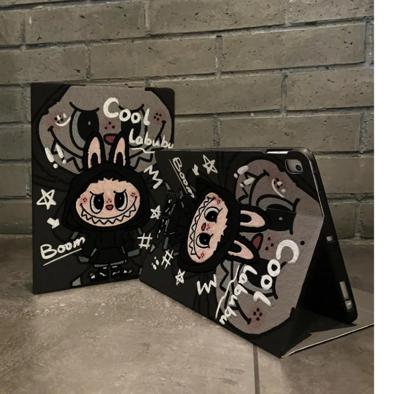 

Suitable For Ipad Protective Labubu Case Style Ipad 10 Air5/6 Pro11 Silk Pattern Pen Slot New Tablet Case Cartoon Birthday Gift