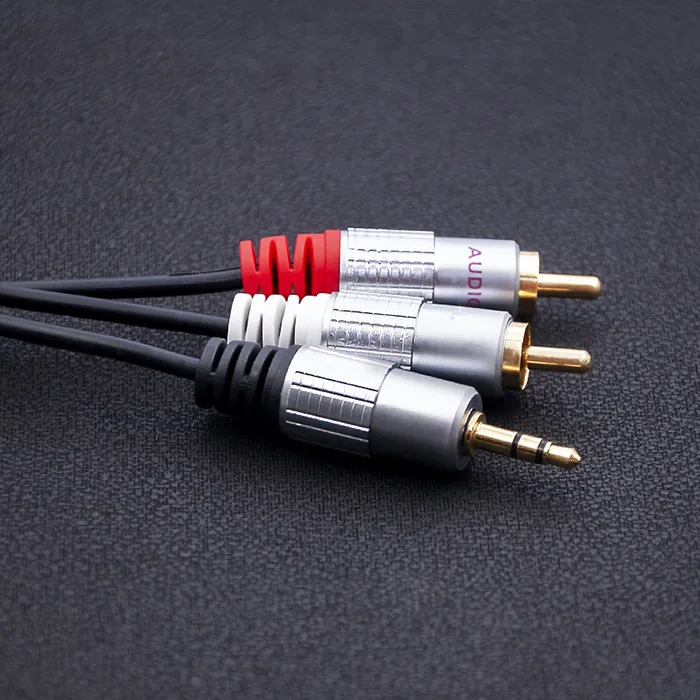 Qoltec-kabel 2x RCA / Mini Jack 3,5 mm mannelijk | 2m | Zwart