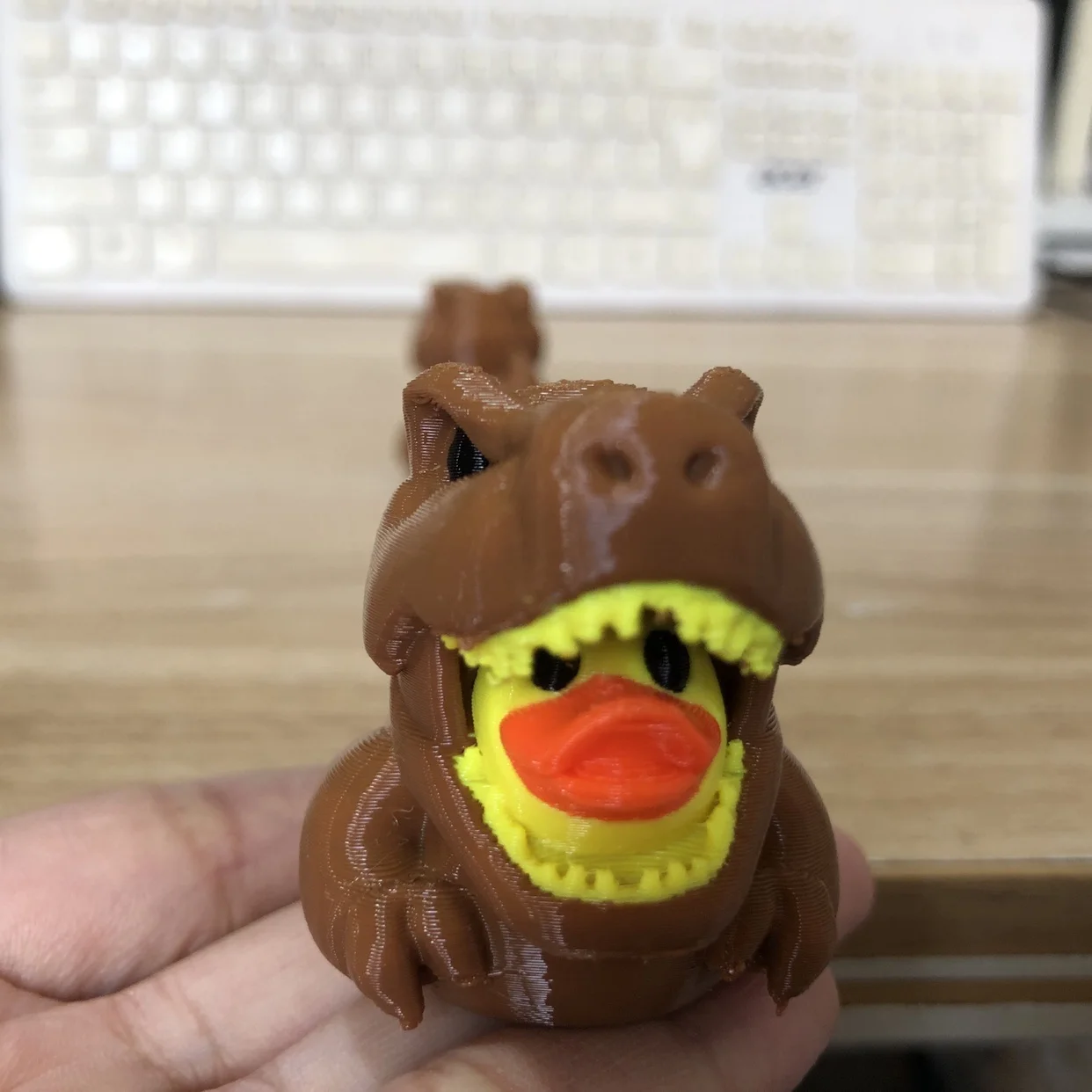 3D Printed Dinosaur Duck Statues, Dinosaur Shaped Duck Statues, Creative Gothic Fun Decorations, Desktop Duck Plastic Ornaments view 5