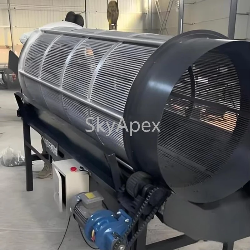Industrial Double Deck Trommel Vibrating Screen  Sand Gravel Separator  For Ore Stone Compost with Core Motor  Engine Components