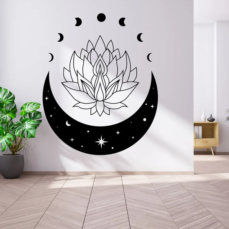 Yoga wall decal/ Mandala Wall Decal/ Yoga Studio Decor/ Buddhism Yoga Studio Stickers/ Lotus Wall vinyl sticker 3D40