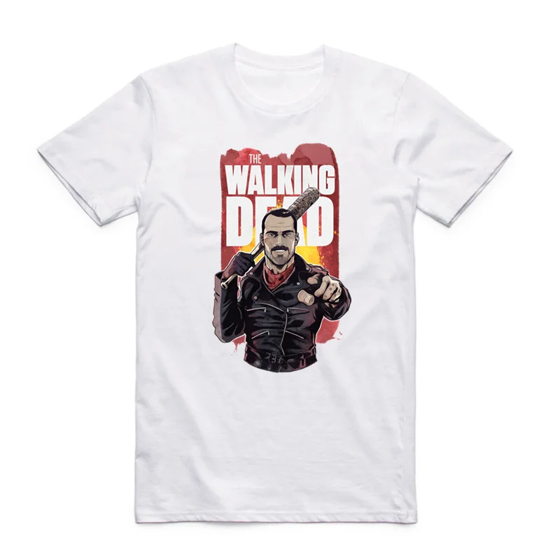 Asian Size Men And Women Printing Negan Lucille T-shirt Summer Casual O-Neck Short Sleeves The Walking Dead T-shirt HCP4128