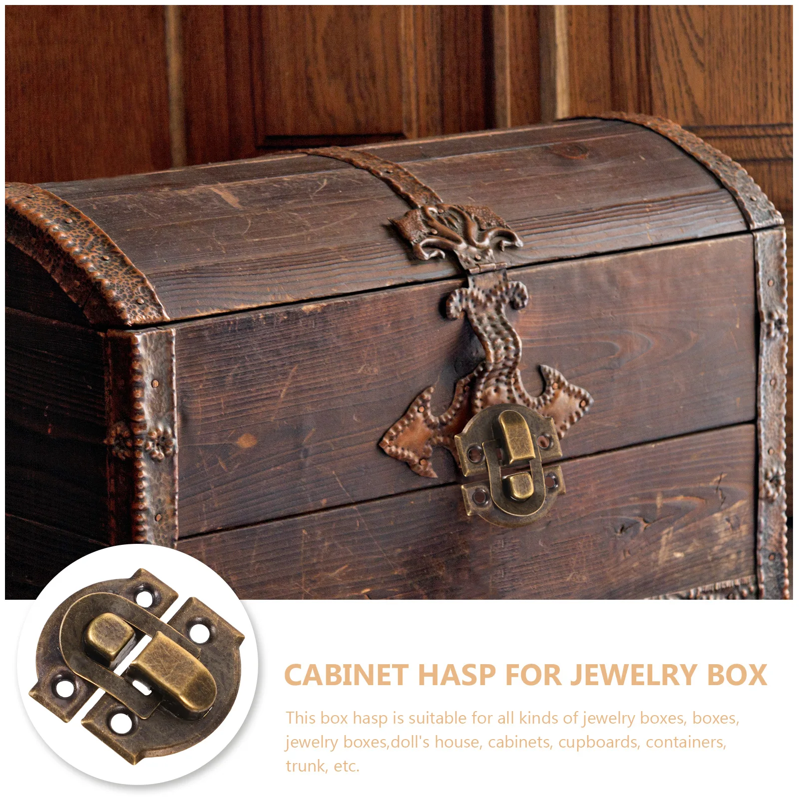 

30Pcs Cabinet Hasp Latch Vintage Iron Jewelry Box Replacement Decorative Wooden Case Buckle Style Lock Hardware