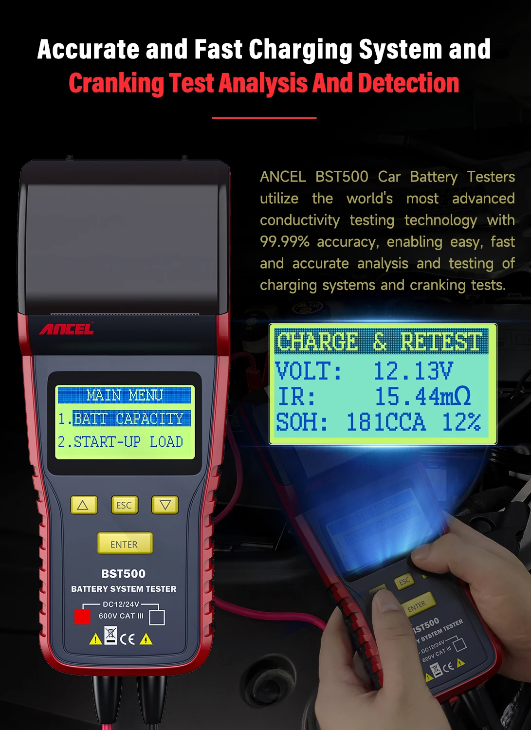 Car Battery Tester Printe Auto - Battery Load Tester review and price