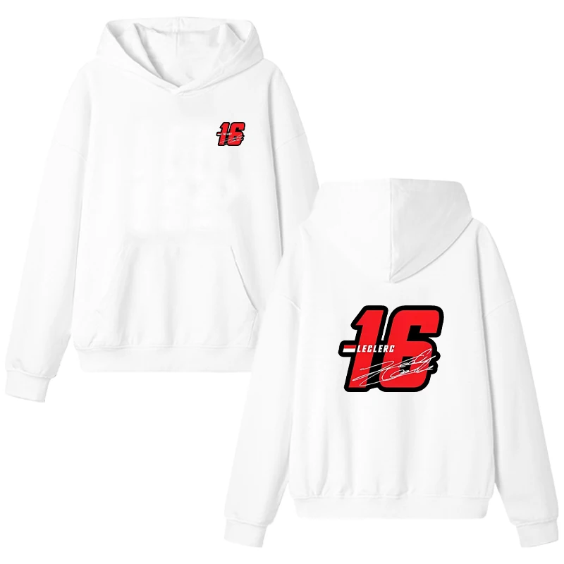 Harajuku fashion size 16 Charles Leclerc printed Hoodie Men women Autumn and winter Fleece pullover streetwear Sweatshirt Unisex