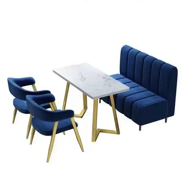 

For Restaurant Furniture Hot Selling Light Luxury Dining Furniture Cafe Table and Chair Dessert Restaurant Sofa Booth