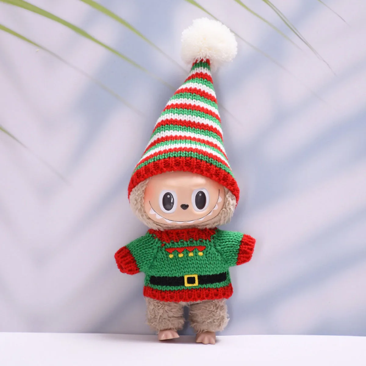 Кукольная одежда для наряда Labubu, зеленые аксессуары, комплект рождественского свитера, одежда для куклы, подарок для ребенка