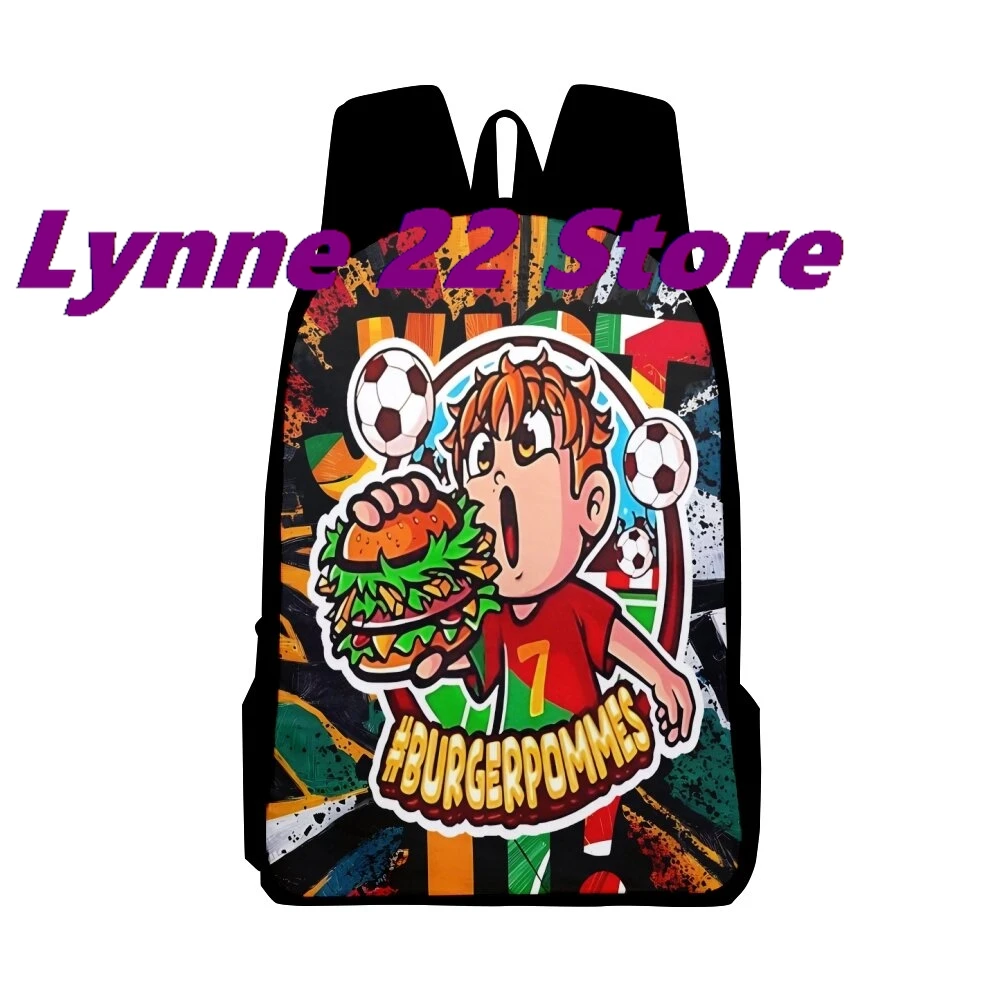 

LukasBS Burgerpommes Backpack School Student ICrimax Notebook School Backpacks 3D Print Oxford Waterproof Boys Girls Backpacks
