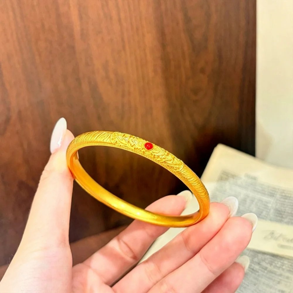 

Lace lotus-pattern women's bracelet, long-lasting color retention, light luxury fashion jewelry, luxury 24K 9999