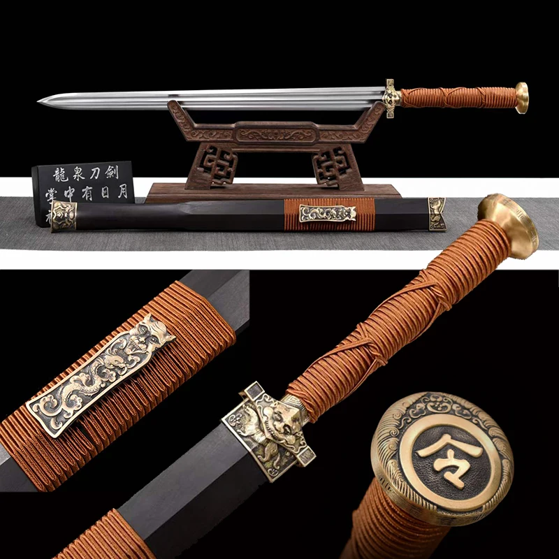 Traditional Chinese Sword, Real Steel Blade Swords, Ebony Wood Sheath, Martial Art, Home Decorative Ornaments ,Unique Gifts