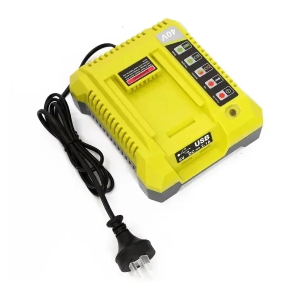 For Ryobi 40V Lithium-ion Battery Charger OP401 OP4050A OP4015 OP4026 OP4030 OP4040 OP4050 OP400A OP403A ZROP401