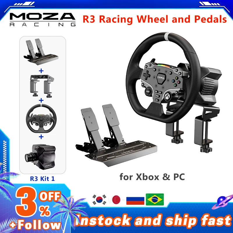 MOZA R3 Yarış Direksiyonu ve Pedallar: Xbox ve PC için Gerçekçi Bir Deneyim