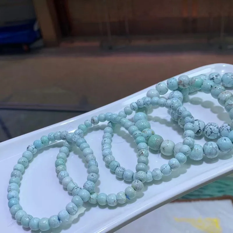 Raw Ore Turquoise Old Shape Beads Bracelet Wholesale Porcelain Degree Is Good Hand Toy Easy to Color Size 6.5-11mm