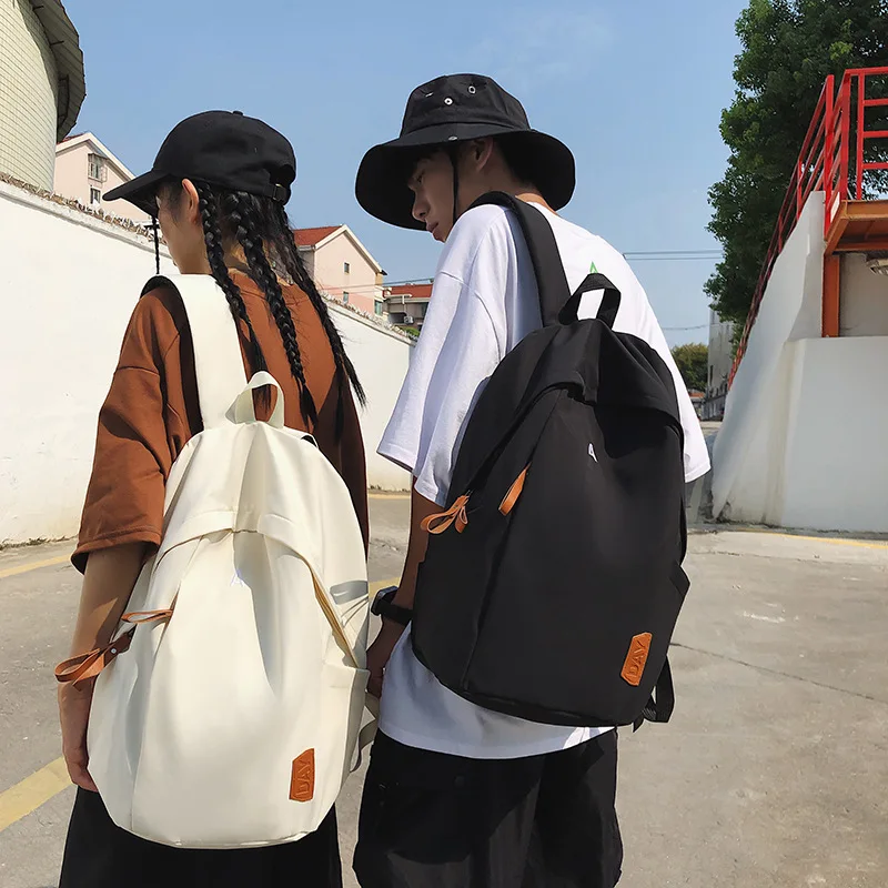 

Simple Fashion Student Backpack For Women Korean Style Trendy Solid Color Commuter Backpack