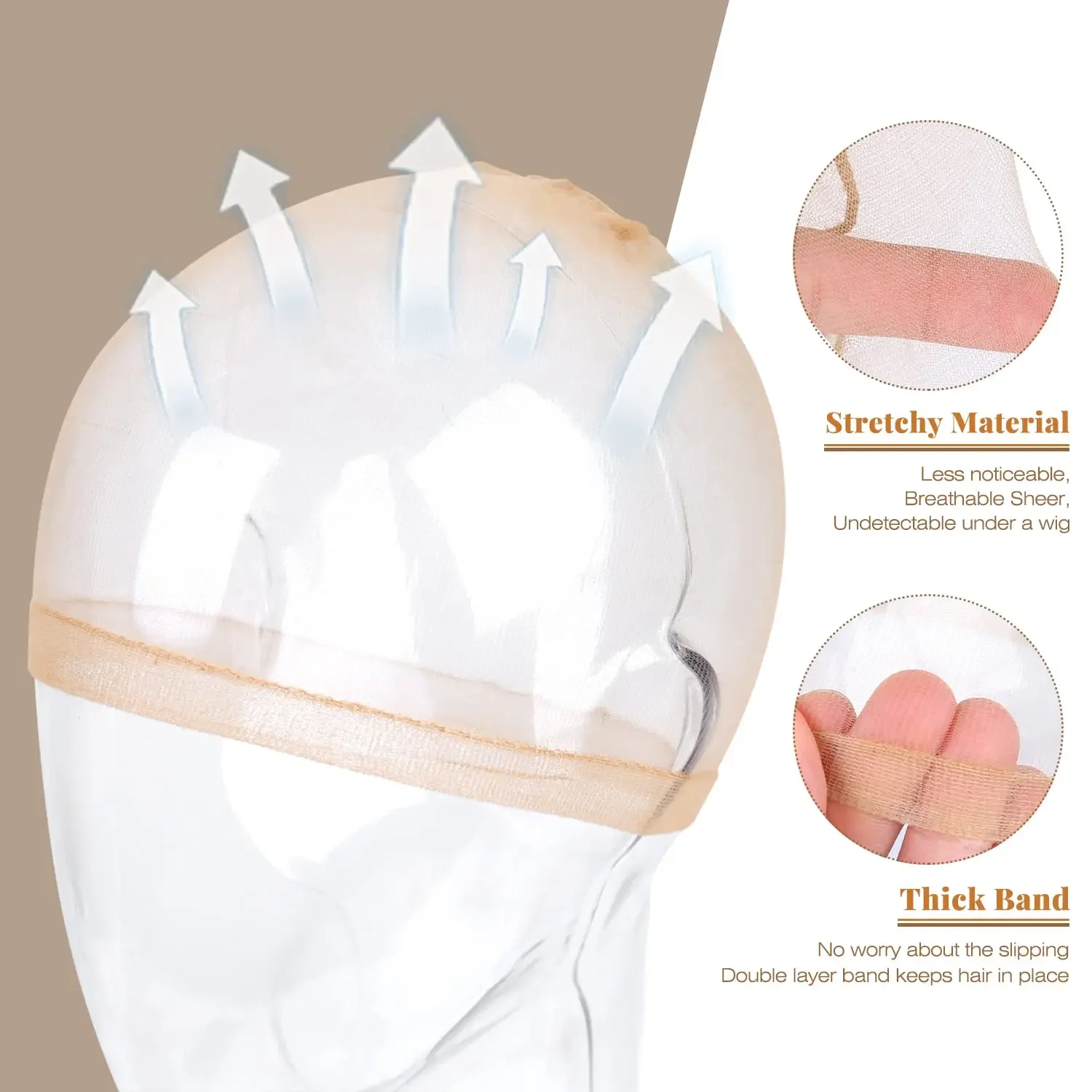 Invisible Hd Wig Cap Thin Stocking Cap Nylon Stretch Mesh Hd Wig Caps Hair Net For Weave Sheer Hd Wig Cap For Wig