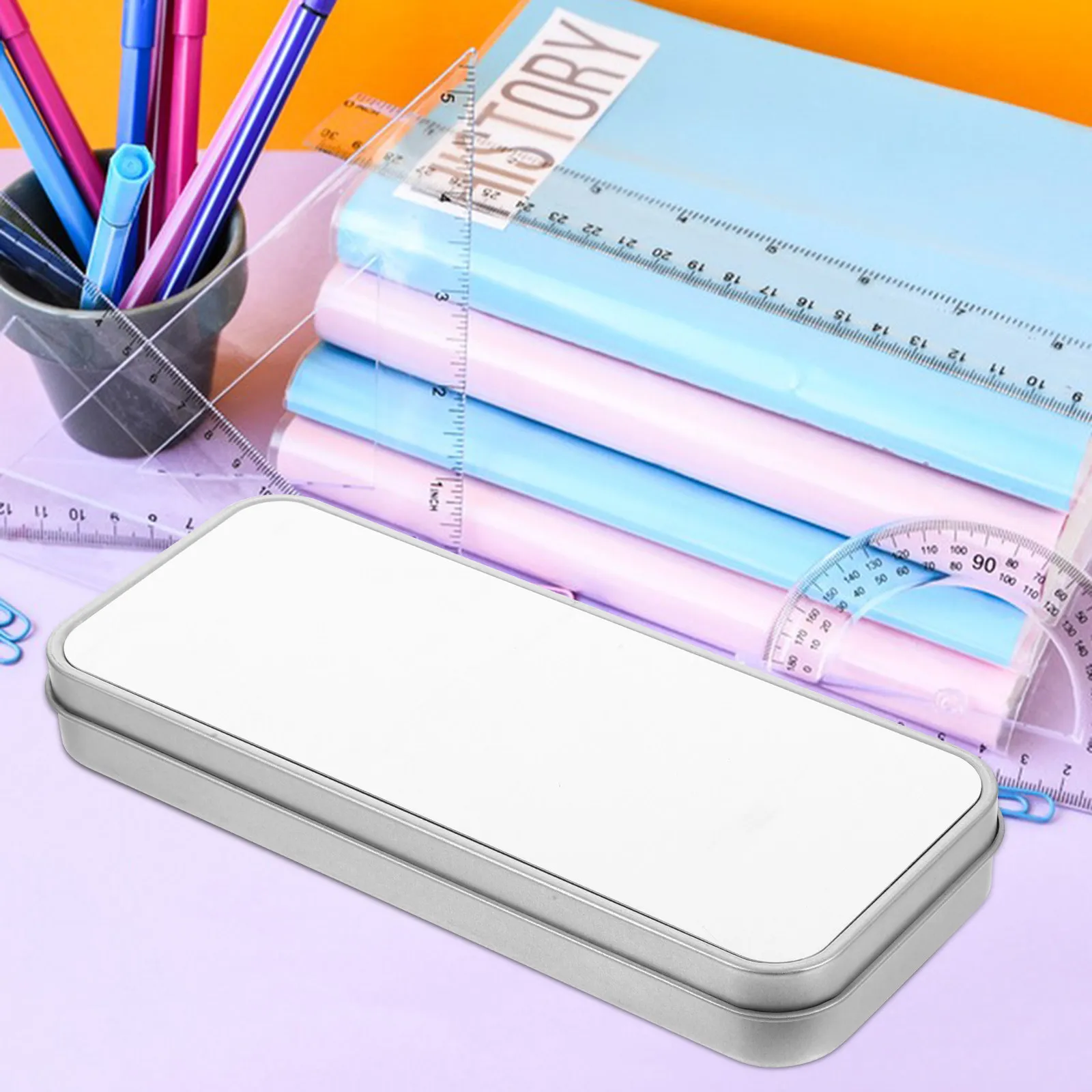 

Sublimation Blank Metal Box DIY Thermal Transfer Stationery Storage Case Candy Packaging Container for Jewelry Earrings Rings