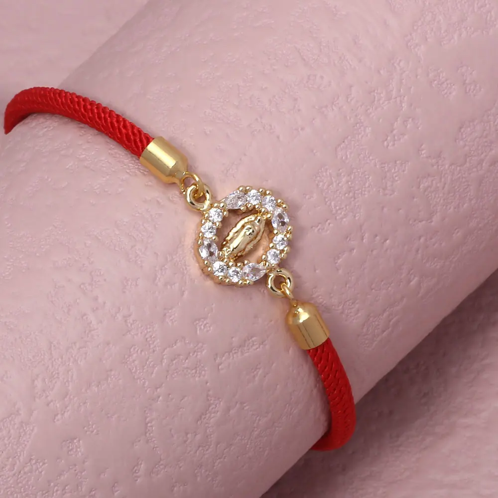 Simple and Exquisite Oval Shape Hollow Virgin Mary Pull Push Adjustable Bracelet Women Daily Wear Jewelry