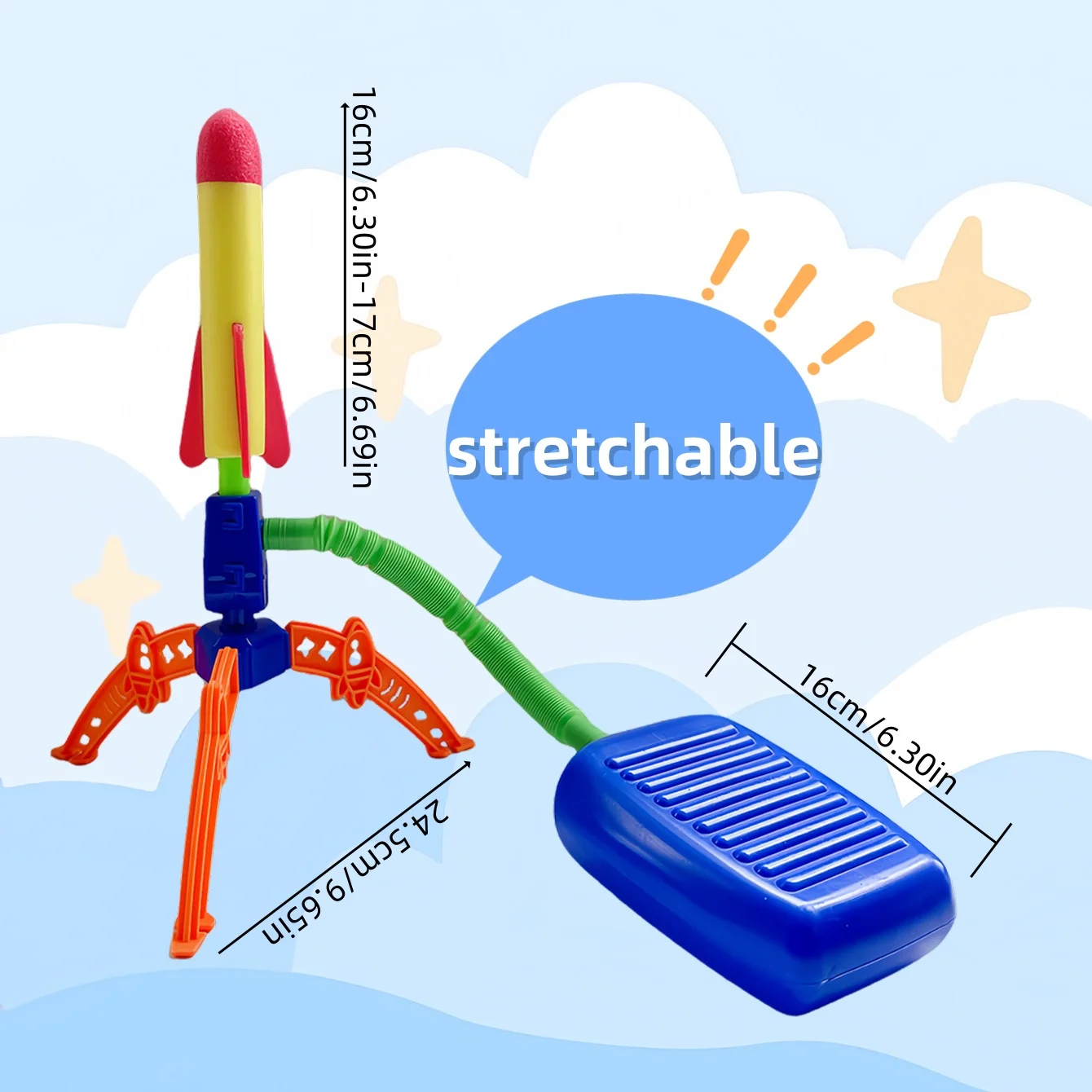 Children's foot-stitching rocket ejection toys outdoor sports toys boys and girls ejecting rocket launcher sensor training paren