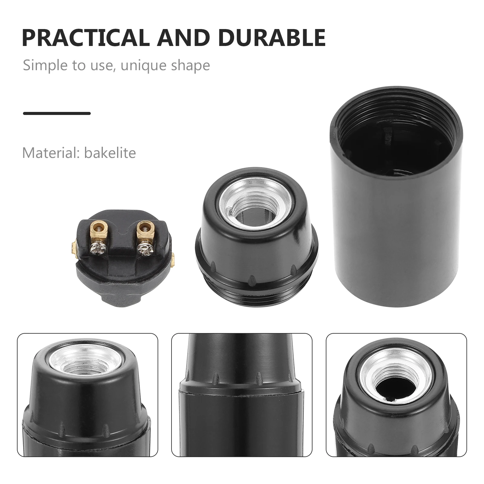 

10 шт. E14 держатель лампочки бакелитовый цоколь для лампы сменный цоколь самоблокирующийся патрон для домашнего освещения E14 держатель лампы