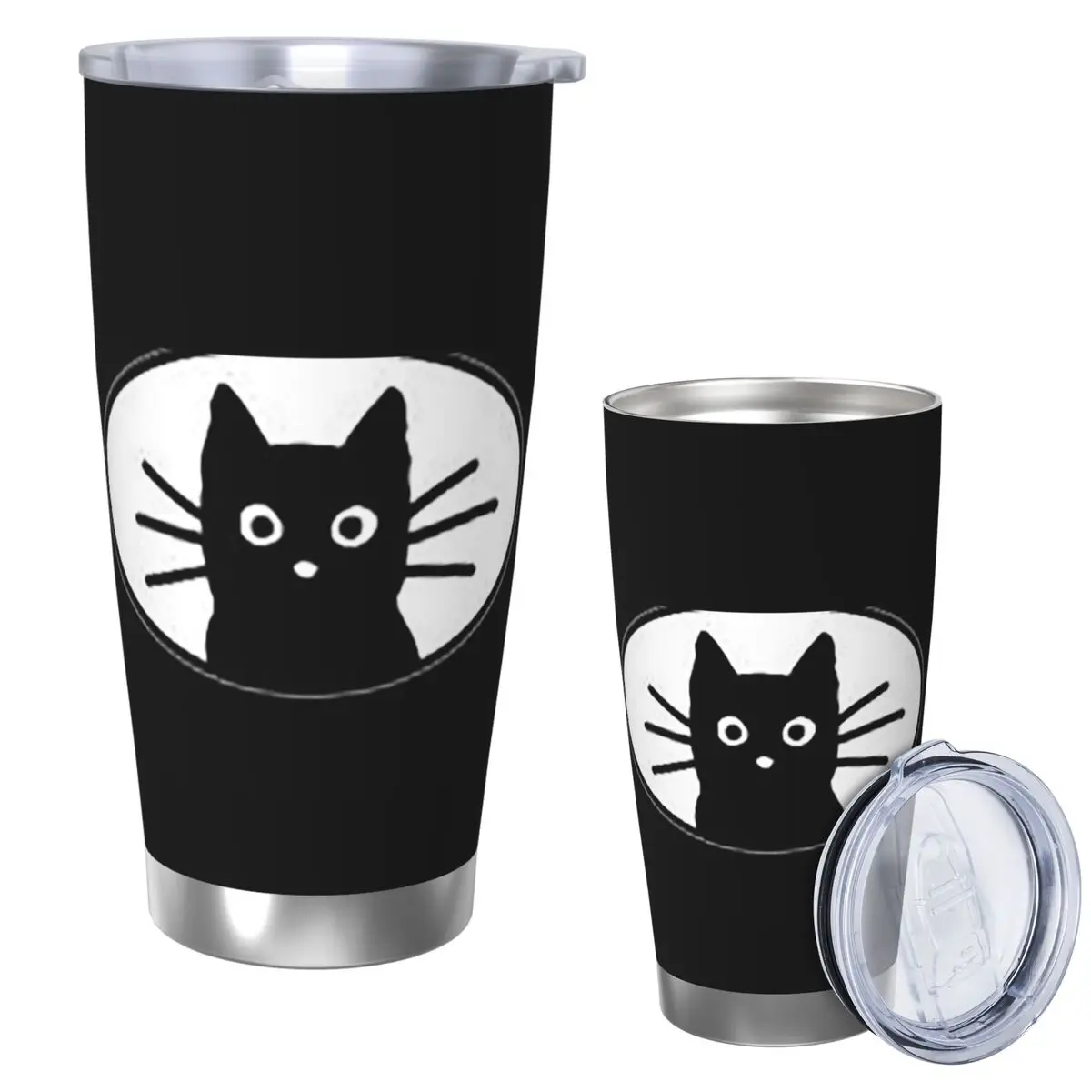 

Black Cat Fac Stainless Steel Tumbler Vacuum Insulated Mugs Thermal Cold Cups Straw With Lid 20oz