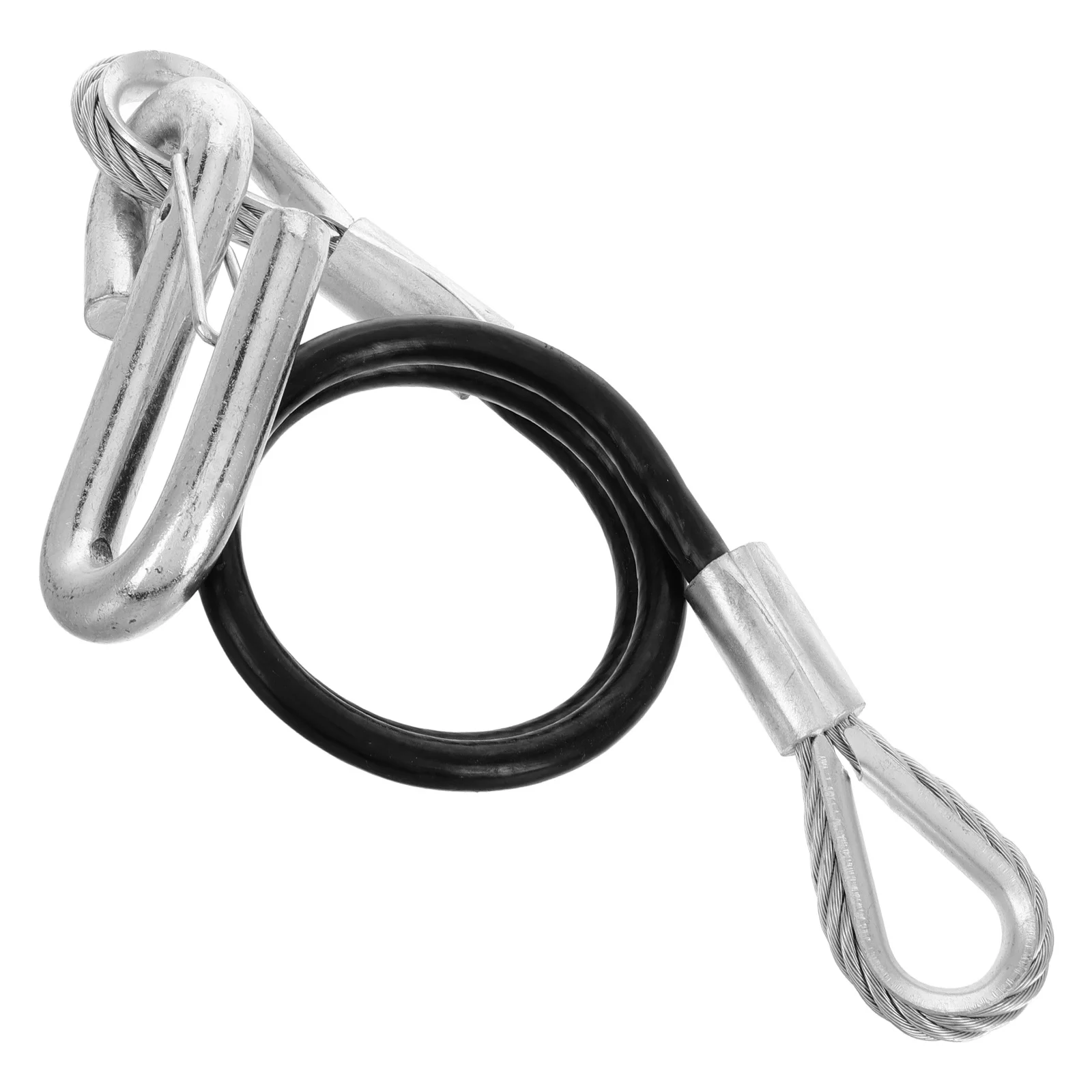 

Trailer Safety Cables Heavy Duty 3500Lbs Spring Steel Coiled Towing Rope For Trucks Suv Atv Tractor Car Tow Hook Strap