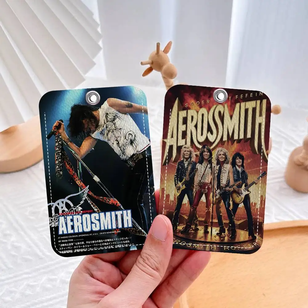 Legendary Rock Band A-AerosmithS Cute Cartoon Inteated Elevator Card Acc Control Card Keychain Protective Cover Gift Keychain