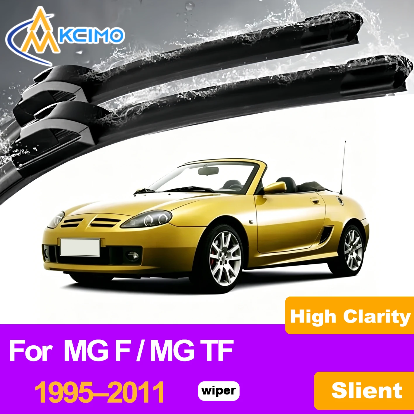 

KCIMO 2PCS Front Windshield Wiper Blades For MG F / MG TF 1995–2011, Streak Free Cleaning Rain Snow Fog Resistant Car Parts