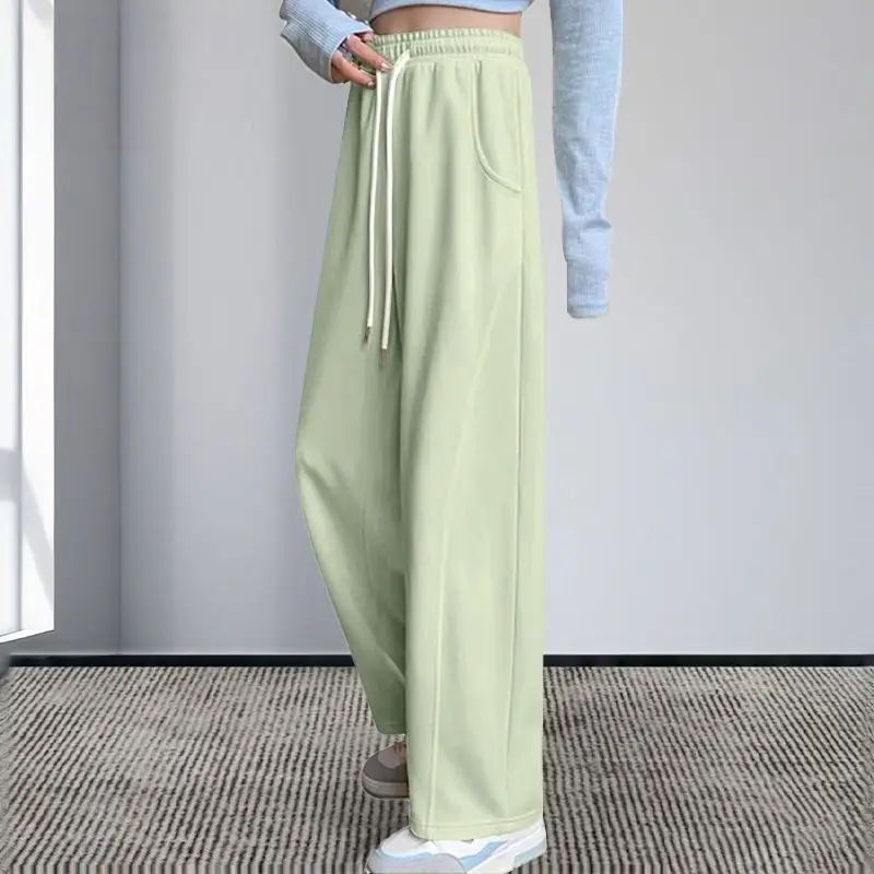 Modieuze broek met wijde pijpen Bananenbroek 2025, herfstnieuwe sportbroek met hoge taille, laat je er groter uitzien Wijde pijpen