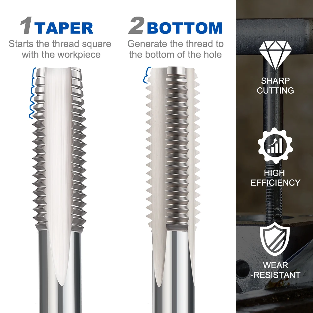 2pcs Left Hand Thread Tap Set HSS Hand Tap M3 M4 M5 M6 M8 M10 M12 M14 Metric Machine Screw Tap Hand Tools