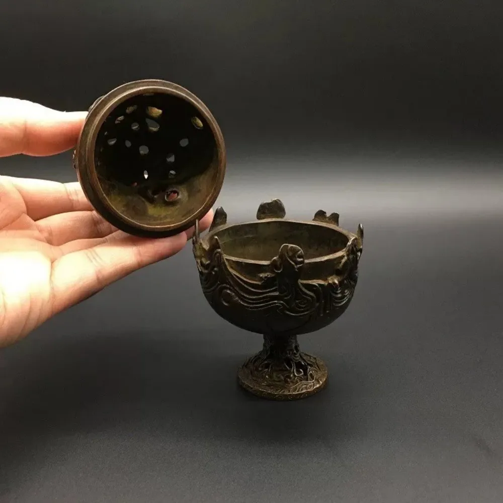 Solid Brass Boshan Incense Burner Suzhou Antique Style Home Indoor Stick Censer Creative Gift
