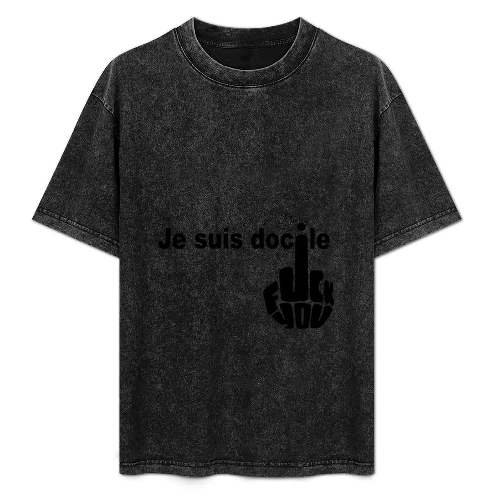 Camiseta Je suis docile, camiseta informal relajada de manga corta