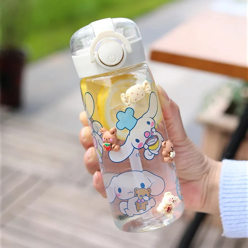 Sanrio Kuromi Melody botella de agua Y2K 400Ml Cinnamoroll botella de agua niñas accesorios decoración de la habitación Y2K Kawaii Kuromi Diy taza nueva