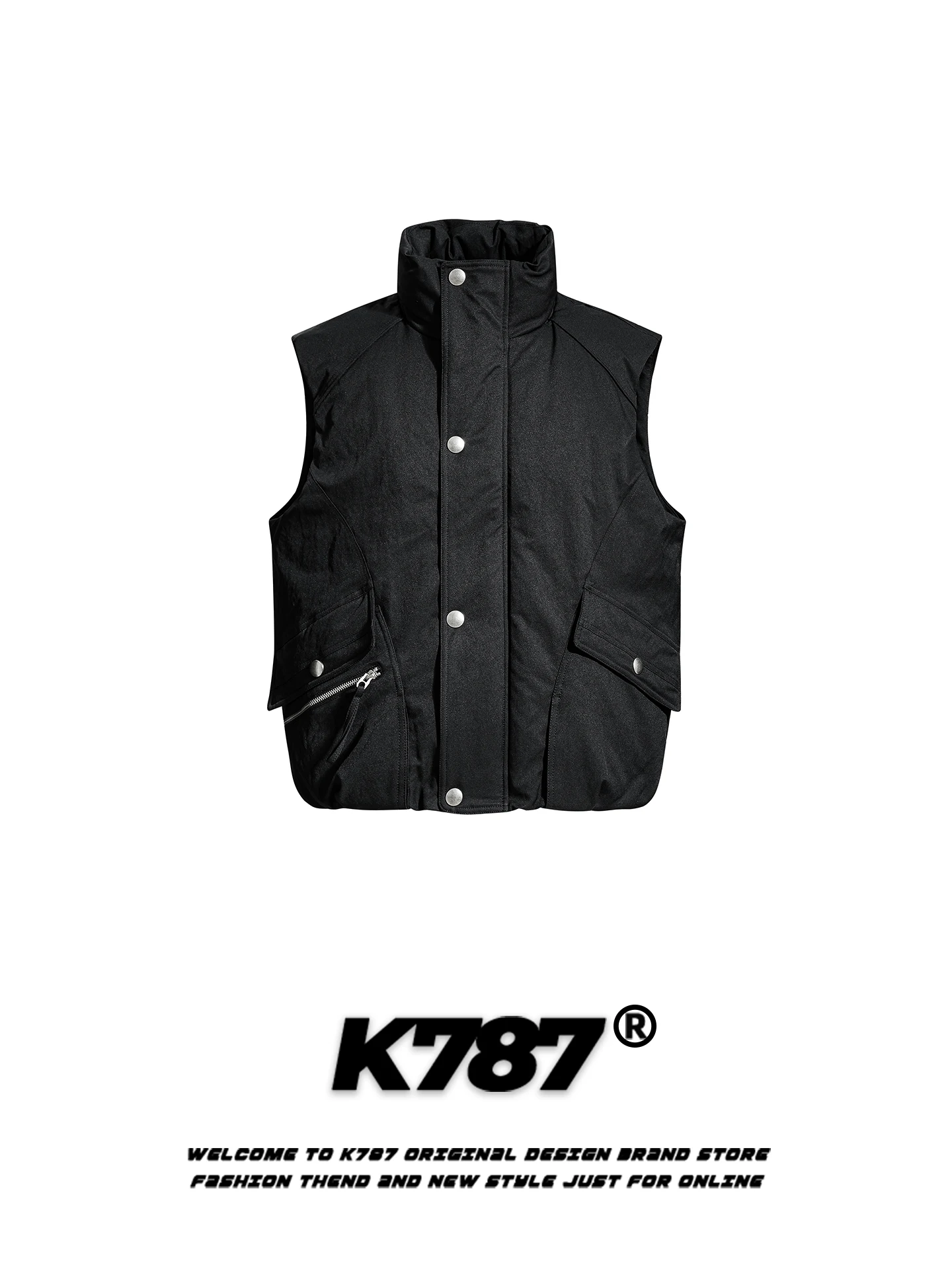 

Мужская зимняя теплая куртка K787 в американском ретро-стиле 90-х, белая, с воротником-стойкой, для многослойного ношения, повседневная, из полиэфирного волокна