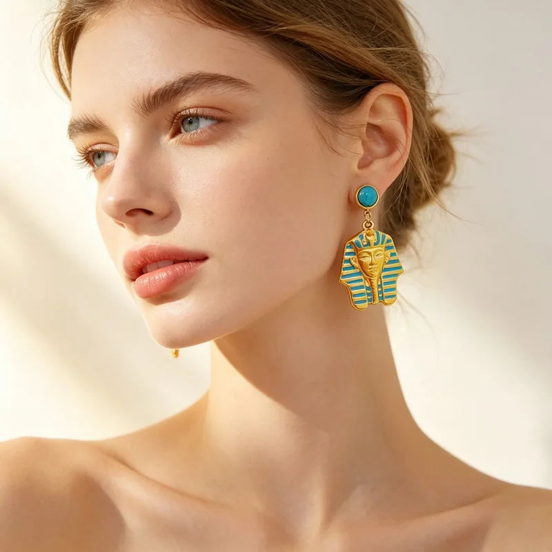 カレンステンレススチール製レディースイヤリングピンクフラワー - Women'S Egyptian Accessories のレビューと価格