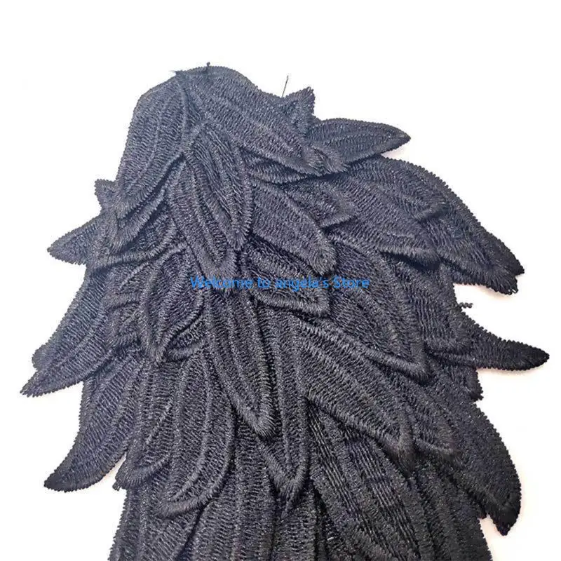 

X4YC 2pcs Angel Wing Fabric Patches Jackets Decoration Appliques Light weight Patches