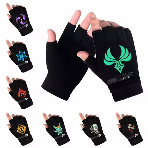 Anime Genshin Impact Xiao Kaedehara Kazuha Raiden Shogun Cosplay Half Finger Brushed Keep Warm Delicacy Soft