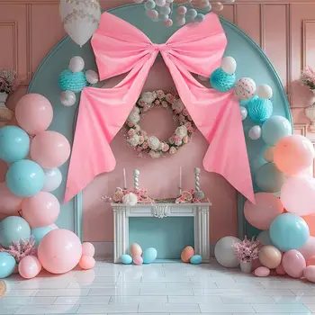 大型蝴蝶結牆飾主題派對裝飾巨型蝴蝶結絲帶裝飾大型絲帶懸掛蝴蝶結派對婚禮拍照道具裝飾 10 最佳銷售 公主生日 - №5