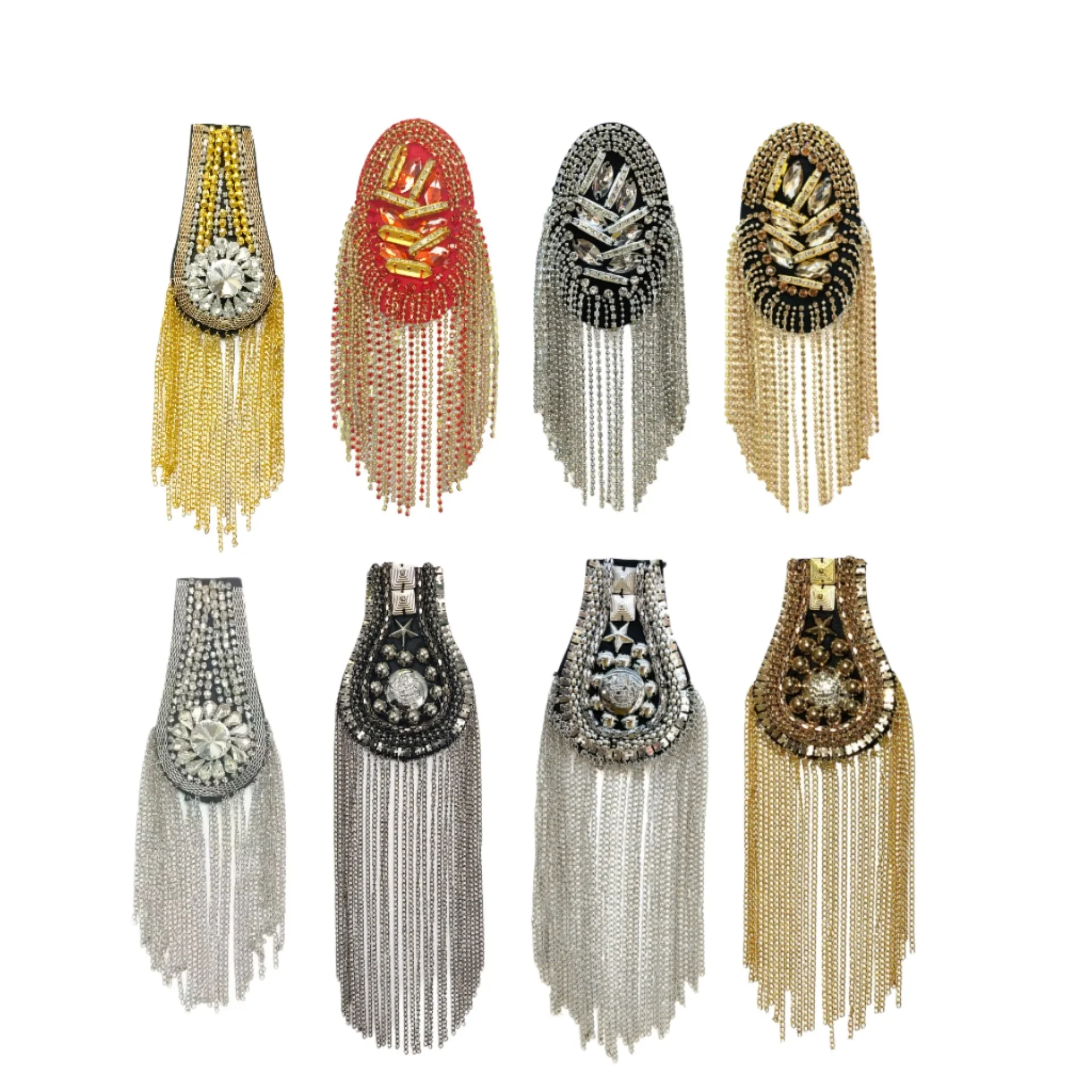 1PCS Fashion Handmade Shoulder Jewelry Tassel Rhinestones Epaulettes Clothing Accessories Brooch Epaulet Shoulder Brooches Gift