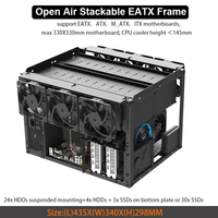 Stackable 28 HDD Open Air Frame Mining Case Computer Bracket EATX ATX Micro-ATX ITX Test Bench for Crypto Rig AI GPU Build