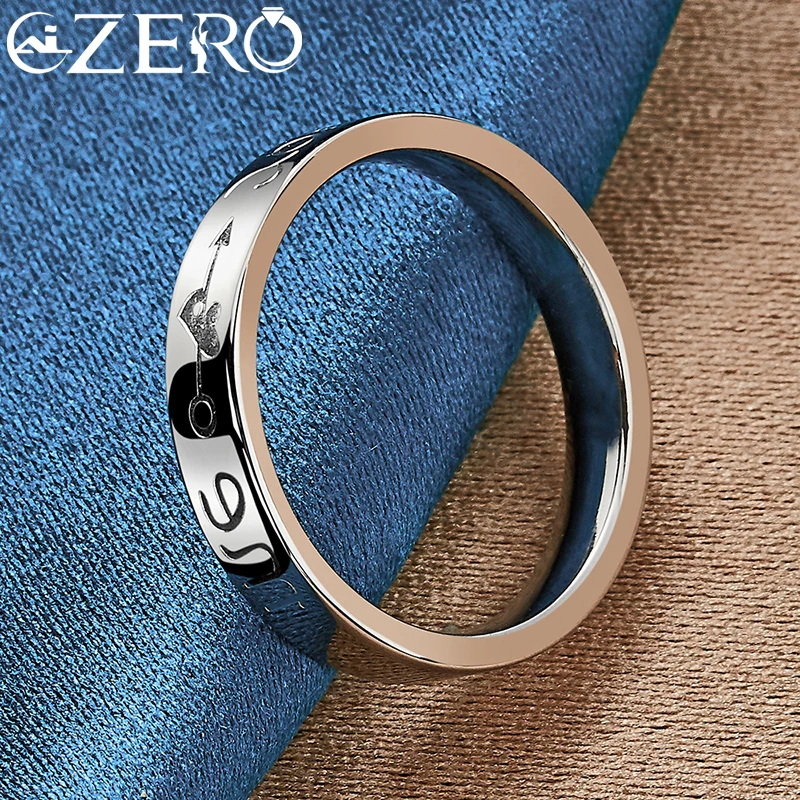 ALIZERO 925 Sterling Silver Me LOVE You Marking Ring For Women Men Wedding Rings Engagement Band Fashion Jewelry Lovers Gift