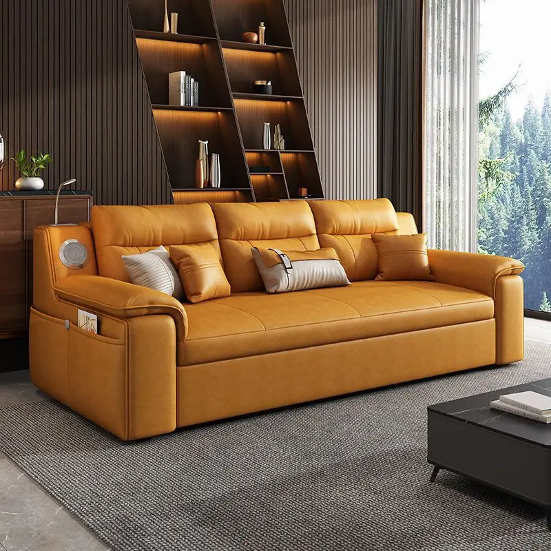 Technology cloth sofa bed, folding dual-purpose, Nordic living room small apartment, multi-functional telescopic bed