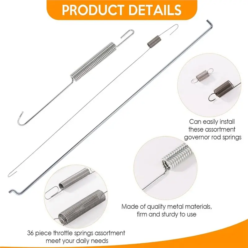 A20F-Throttle Spring Kit With Return& Speed Control- 36 Pcs For Honda Briggs Engines, Throttle Return Spring Assortment
