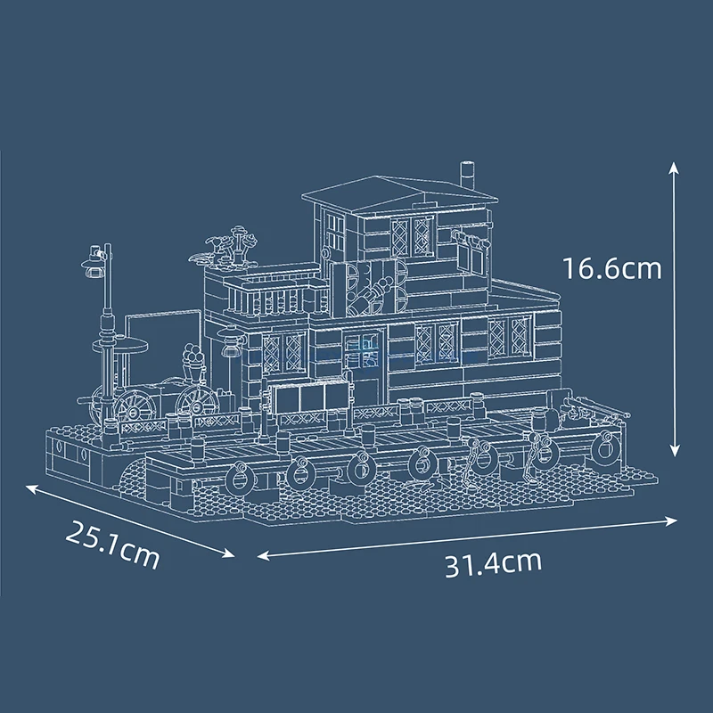 Dockside Tavern MOC 10108 الرصيف كوخ الطوب شاطئ البحر منزل خشبي وحدات نموذج اللبنات هدية أفكار مجموعات الالعاب الاطفال البالغين