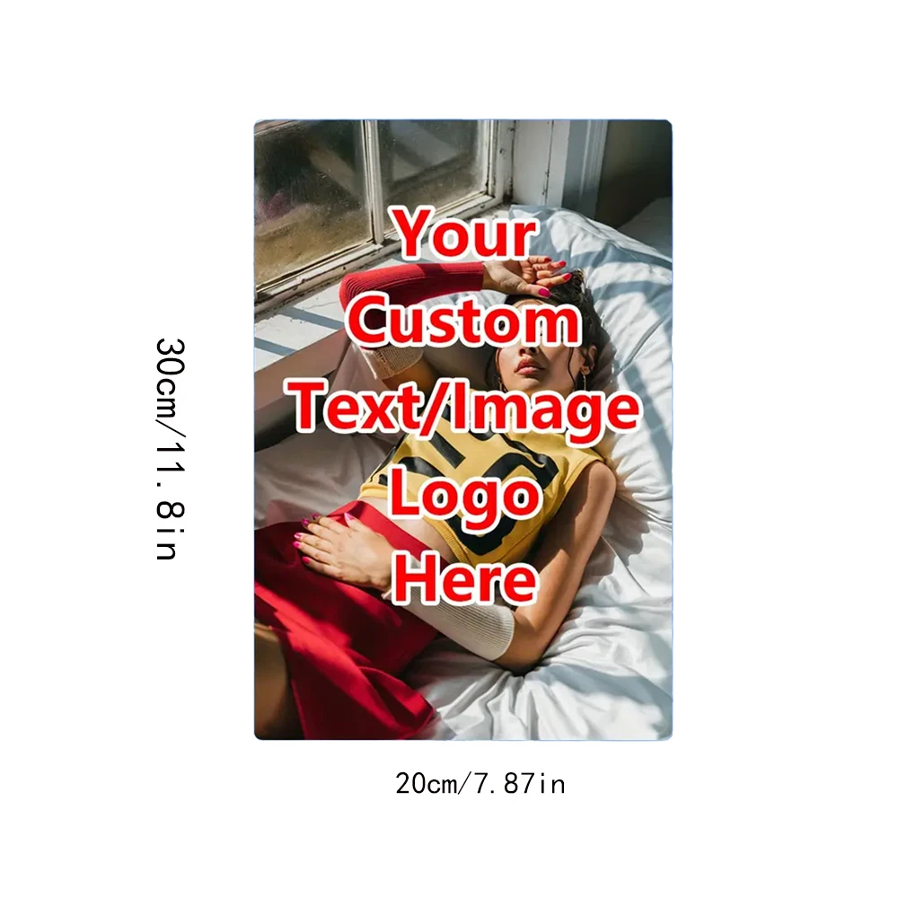1 piece of 2D flat custom UV-printed wooden sign with your photo and text, 20.32x30.48 cm - personalized custom image and text